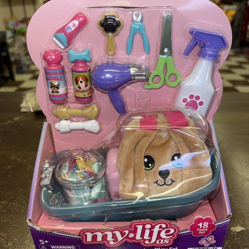 My Life As PET GROOMING Play Set 18 Pieces For 18" Dolls NEW Doll Accessories